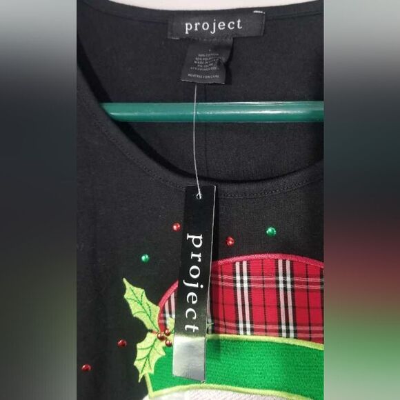project womens size large Santa long sleeve christmas top NWT - Picture 2 of 2